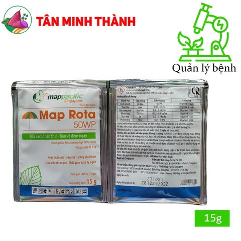 Map Rota 50WP - Thuốc đặc trị thán thư, chết nhanh, giả sương mai, đốm vòng, phấn trắng