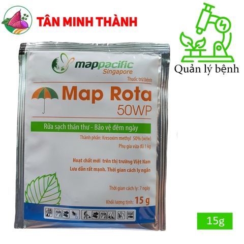 Map Rota 50WP - Thuốc đặc trị thán thư, chết nhanh, giả sương mai, đốm vòng, phấn trắng