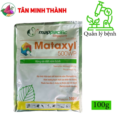 Mataxyl 500WP - Thuốc trừ bệnh vàng rụng lá, sương mai, thối trái, phấn trắng, héo nhan, loét sọc mặt cạo