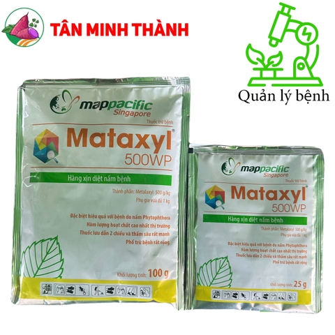 Mataxyl 500WP - Thuốc trừ bệnh vàng rụng lá, sương mai, thối trái, phấn trắng, héo nhan, loét sọc mặt cạo