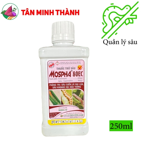 Mospha 80EC - Thuốc đặc trị sâu cuốn lá, sâu khoang, sâu xanh da láng, rệp sáp, rầy xanh