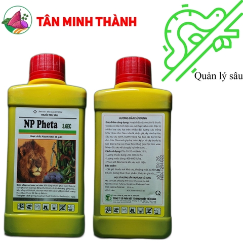 NP Pheta 3.6EC - Thuốc trừ sâu sinh học đặc trị sâu cuốn lá, nhện nhé, rầy nâu, sâu tơ, sâu xanh, bướm trắng, bọ trĩ, dòi đục lá, rầy bông