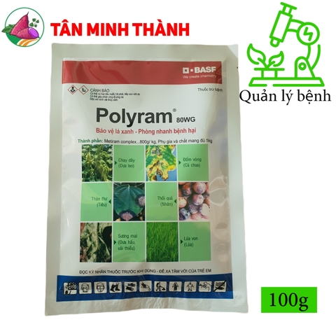 Polyram 80WG - Thuốc đặc trị chạy dây, héo xanh, đốm vòng, hán thư, thối quả, sương mai, lúa von