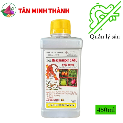 Resquansuper Chitin 3.6EC Nước Trong - Thuốc trừ nhện đỏ, rầy rệp, bọ trĩ, chích hút, sâu ăn lá
