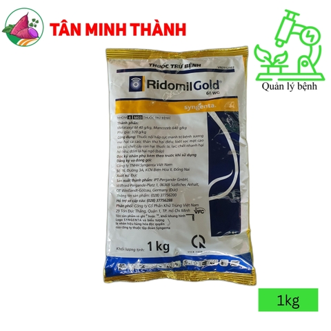 Ridomil Gold 68wp - Thuốc trừ bệnh sương mai, thán thư, loét sọc mặt cạo, chết cây con, chết nhanh đốm lá