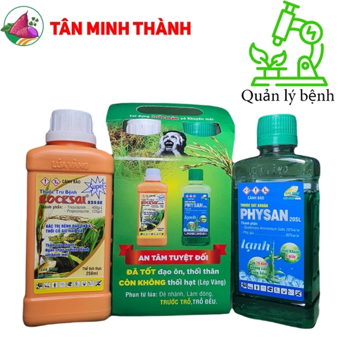 Rocsai Physan - Thuốc trừ bệnh do nấm và khuẩn, đạo ôn, vàng lá, thối cổ gié, lem lép hạt, thối nhũn, vàng lá vi khuẩn