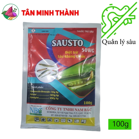 Sausto 50WG - Thuốc đặc trị sâu cuốn lá, nhện đỏ, bọ trĩ, sâu xanh