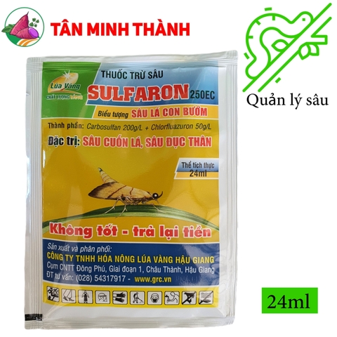 Sulfaron 250EC Bướm - Thuốc đặc trị sâu cuốn lá, sâu đục thân, sâu xanh, sâu ăn lá