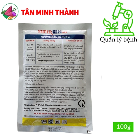 Super Bem 850WP - Thuốc đặc trị đạo ôn lá, đạo ôn cổ bông, thối cổ gié, vàng lá lúa