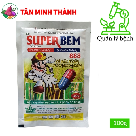 Super Bem 850WP - Thuốc đặc trị đạo ôn lá, đạo ôn cổ bông, thối cổ gié, vàng lá lúa