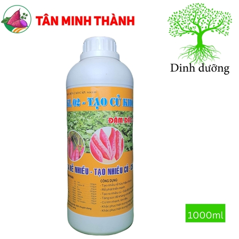 Tạo Củ Khoai Lang KL02 - Thuốc tạo nhiêu rễ củ, củ lớn nhanh, lớn đều, bóng da, đẹp màu hạn chế vàng lá, thối củ, sần da