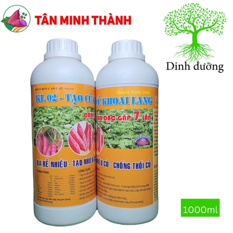 Tạo Củ Khoai Lang KL02 - Thuốc tạo nhiêu rễ củ, củ lớn nhanh, lớn đều, bóng da, đẹp màu hạn chế vàng lá, thối củ, sần da