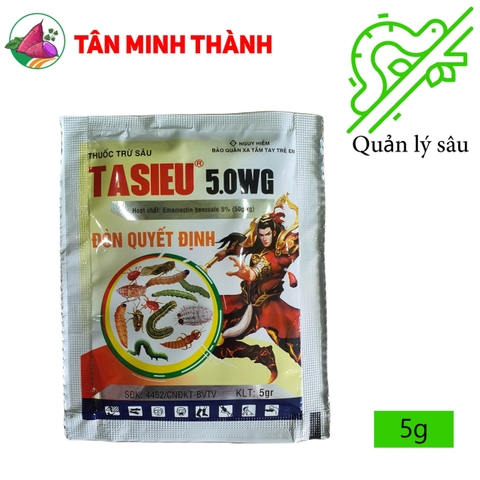 Tasieu 5WG - Thuốc trừ sâu sinh học, đặc trị sâu cuốn lá, bọ cánh tơ, sâu xanh, nhện đỏ, sâu vẽ bùa, rệp sáp, bọ xít, sâu tơ