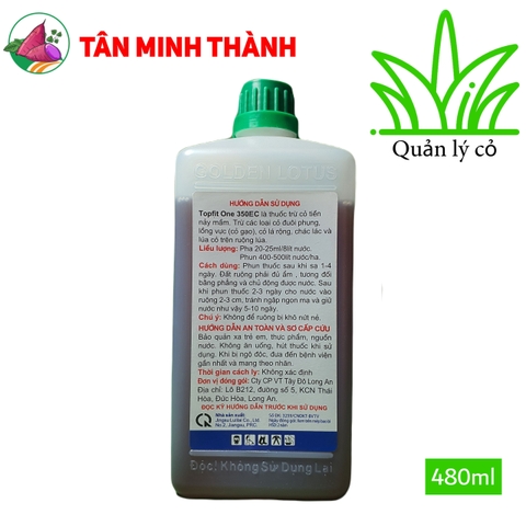 Topfit One 350EC - Thuốc diệt mầm, trừ cỏ tiền nảy mầm cho lúa, cỏ đuôi phụng, cỏ lồng vực, cỏ chác lác, cỏ lá rộng