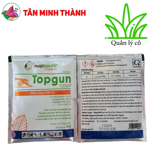 Topgun 700WP - Thuốc trừ cỏ hậu nảy mầm cho lúa, trừ cỏ chác lác, cỏ lồng vực, cỏ đuôi phụng, lúa cỏ