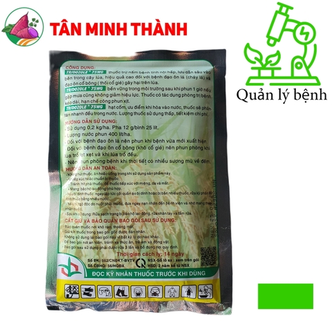 Tridozole Cốm 75WG - Thuốc đặc trị bệnh đạo ôn lá, đạo ôn cổ bông, thối cổ gié trên lúa