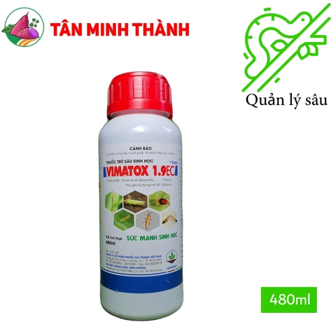 Vimatox 1.9EC - Thuốc trừ sâu sinh học đặc đặc trị sâu cuốn lá, nhện gié, sâu đục thân, sâu đục bẹ, bọ trĩ, nhện đỏ, rầy xanh, dòi đục lá