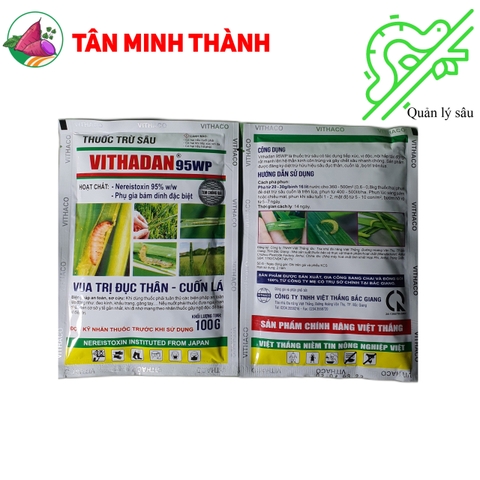 Vithadan 95wp - Thuốc đặc trị sâu đục thân, sâu cuốn lá, bọ trĩ, sâu ăn tạp, sâu xanh da láng