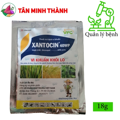 Xantocin 40WP - Thuốc đặc trị vi khuẩn gây bệnh cháy bìa lá, héo rủ, chết cây con, thối nhũn, đốm lá