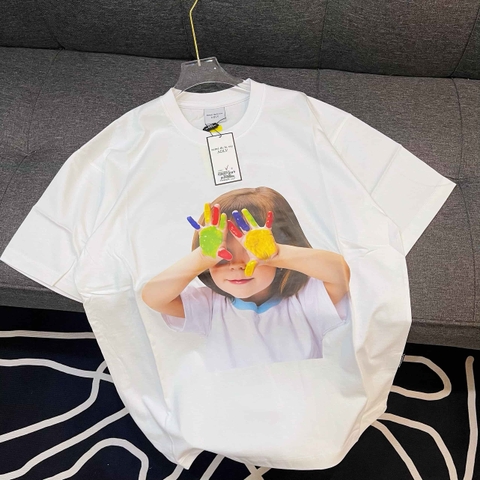 Áo Phông ADLV Baby Face Bé Bôi Sơn Màu Trắng