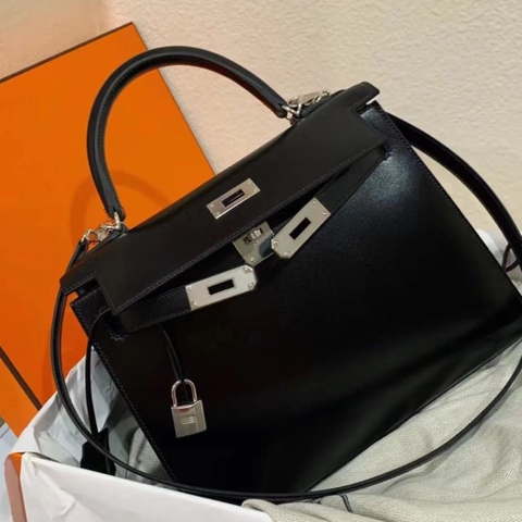 Túi Xách Hermes Kelly Da Bò Trơn Size 19cm