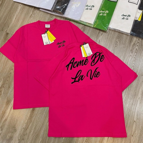 Áo Phông ADLV Tshirt Logo Chữ Nghiêng Màu Hồng