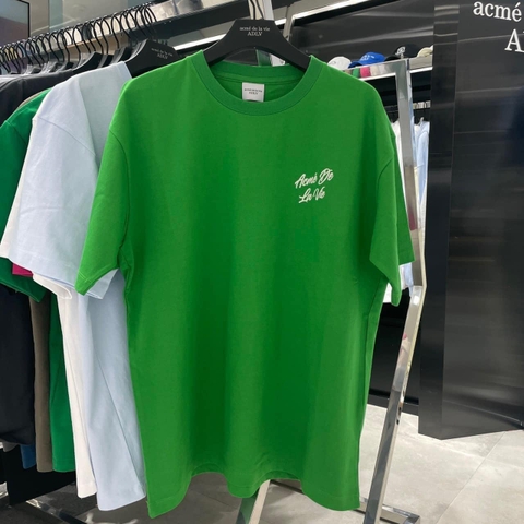 Áo Phông ADLV Tshirt Logo Chữ Nghiêng Màu Xanh Lá