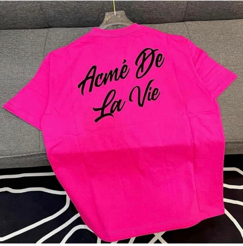 Áo Phông ADLV Tshirt Logo Chữ Nghiêng Màu Hồng