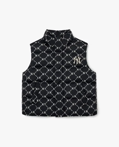 Áo Gile Phao MLB Monogram Logo NY 3ADVM2026-50BKS Màu Đen