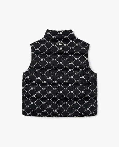 Áo Gile Phao MLB Monogram Logo NY 3ADVM2026-50BKS Màu Đen