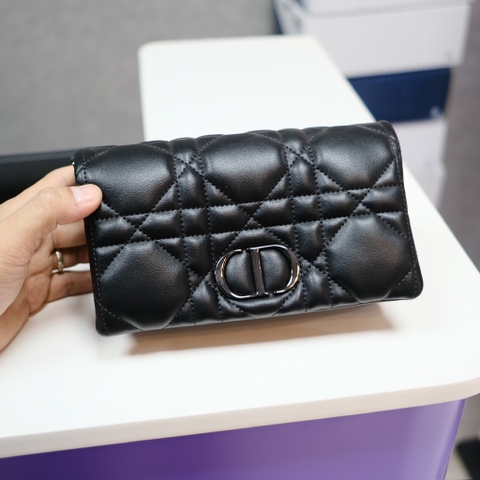 Túi Cầm Tay Dior Small Caro Da Bê Màu Đen Size 20cm
