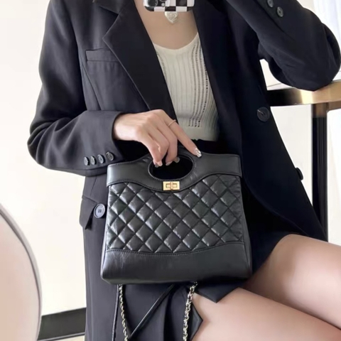 Túi Chanel 31 Mini Bag Da Bê Màu Đen Size 20cm
