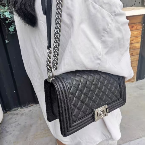 Túi Chanel Leboy Remake Hàn Da Caviar Size 22cm