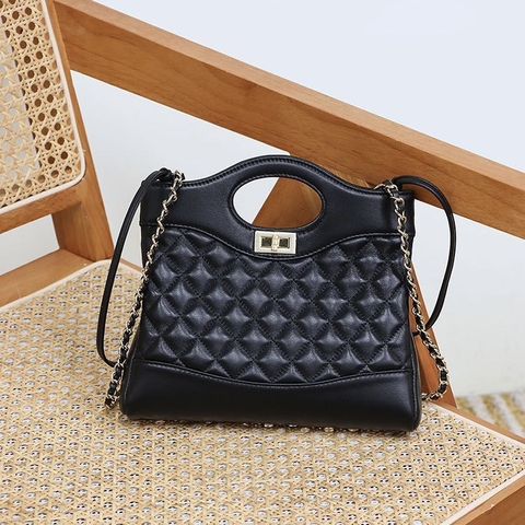 Túi Chanel 31 Mini Bag Da Bê Màu Đen Size 20cm