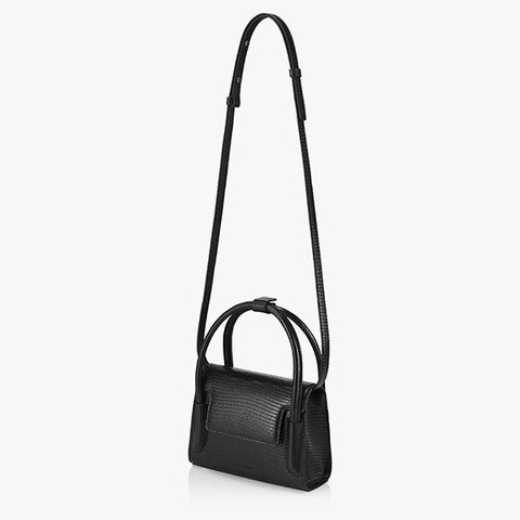 Túi Xách Tay Find Kapoor Marty Bag Crinkled Da Rắn Màu Đen