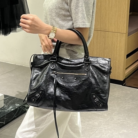 Túi Xách Balenciaga Le City Bản Hàn Da Bò Màu Đen