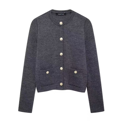 Áo cardigan dọc cúc vàng