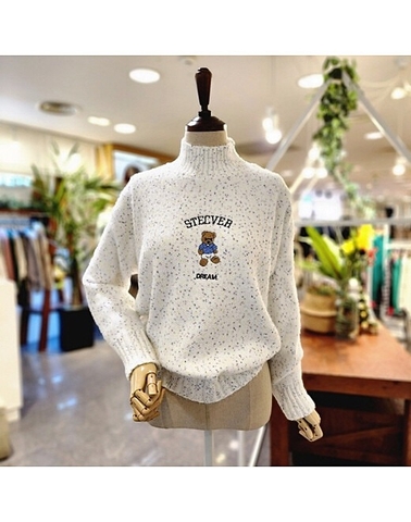 Áo len gấu Stecver muối tiêu Korea ss2024