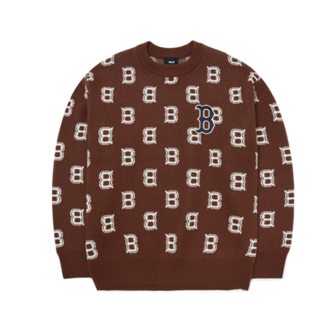 Áo Len MLB Sweater Logo Chữ B 3AKPM0126-43BRD Màu Nâu