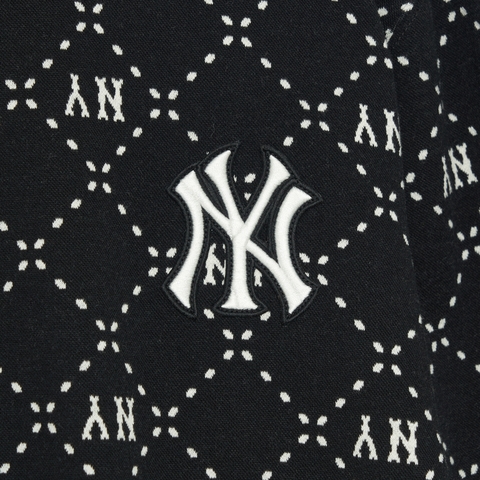 Áo Len Monogram MLB Logo Chữ NY 2023 Màu Đen
