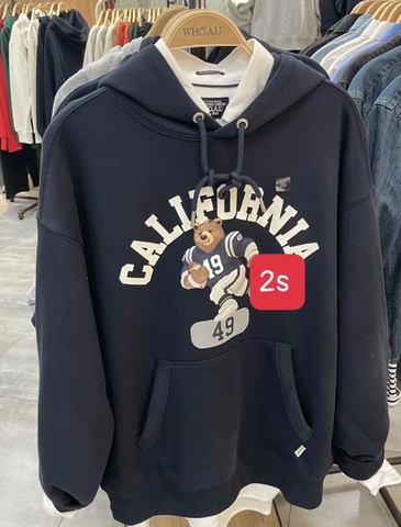 Áo Hoodie Nỉ Gấu Whoau Màu Đen