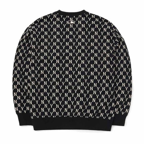 Áo Nỉ Sweater MLB Monogram Logo NY 3AMTM0224-50BKS Màu Đen