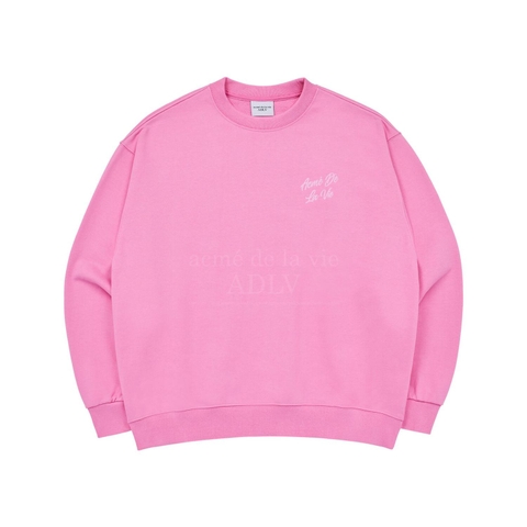 Áo Nỉ Sweater ADLV Chữ Nghiêng Màu Hồng