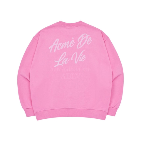 Áo Nỉ Sweater ADLV Chữ Nghiêng Màu Hồng