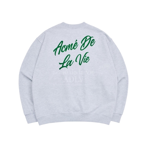 Áo Nỉ Sweater ADLV Chữ Nghiêng Màu Xám Nhạt
