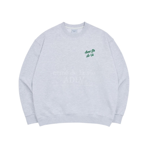 Áo Nỉ Sweater ADLV Chữ Nghiêng Màu Xám Nhạt