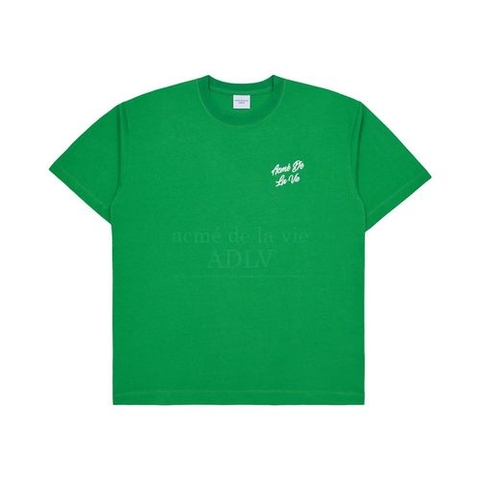 Áo Phông ADLV Tshirt Logo Chữ Nghiêng Màu Xanh Lá