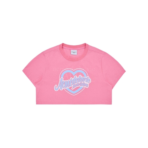 Áo Phông ADLV Croptop Tim Màu Hồng