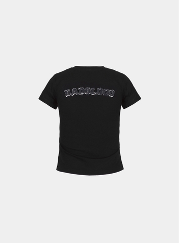 Áo Phông Croptop Baddie Màu Đen