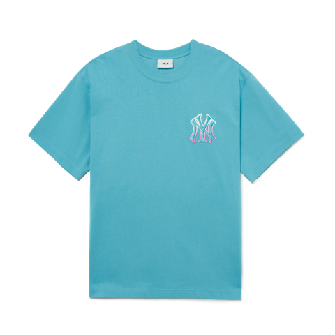Áo Phông MLB Gradient Logo NY Loang 3ATSM0633-50TQS Màu Xanh Blue
